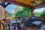 Sweet Meadow Cottage has a beautiful lake view from the deck.